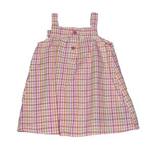 The Mayfair Company Dress Baby Girl 12 Month Pink Sleeveless Plaid Butterfly